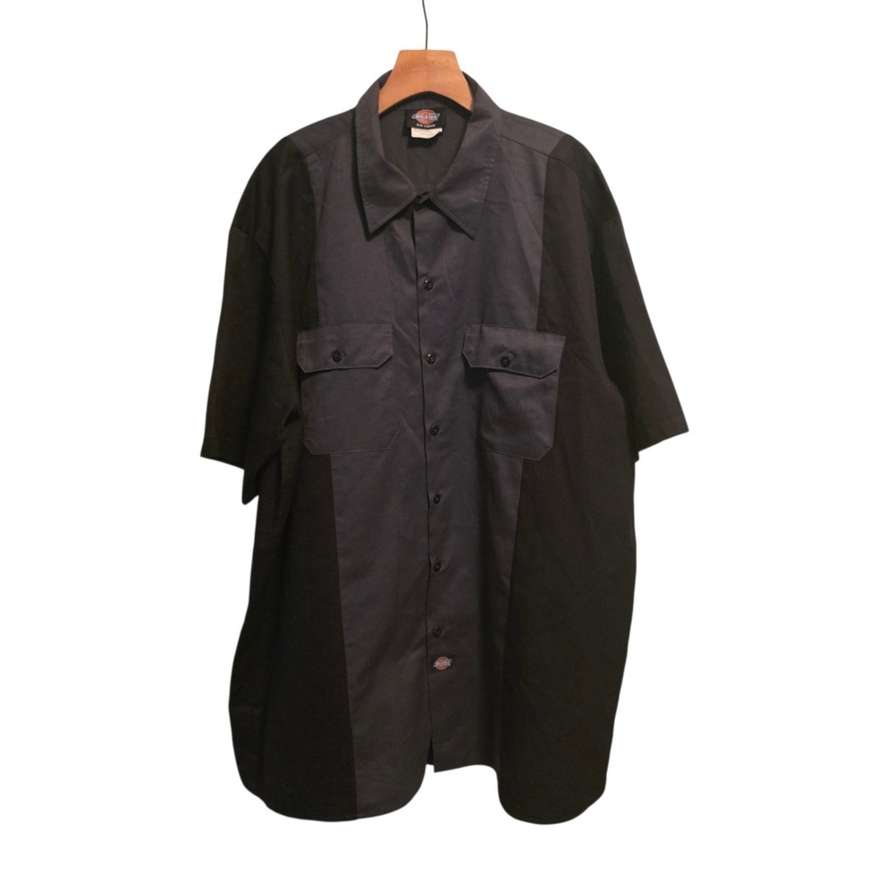 Dickies Two-Tone Work Shirt Black/Gray Mechanics Shirt Workshop Mens 2XL
